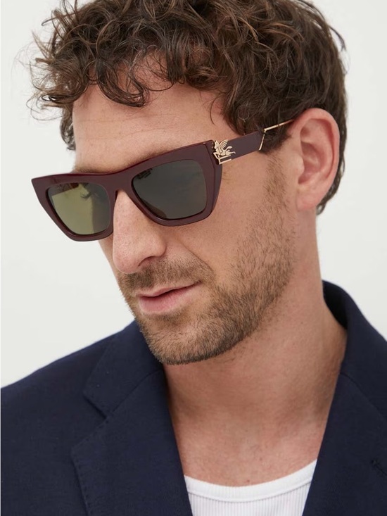 New Etro ETRO0028/S 0LHFQT Plum Cat-Eye Sunglasses with Gold Detail Authentic